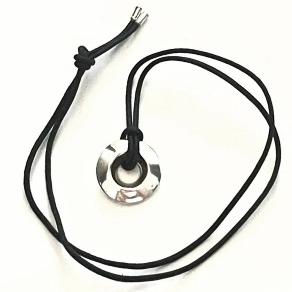 Christofle (925) Circle Pendant w/ Silk Cord!